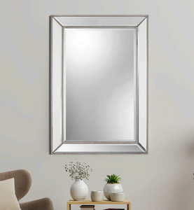 Specchio Moderno Decorativo da Parete per Soggiorno e Corridoio con Cornice in Legno Stile Veneziano - Product Image 5