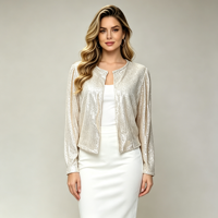 Blouson bomber court pour femme, tendance, à paillettes brillantes, respirant, nouvelle collection hiver, style urbain, ouvert sur le devant, type baseball
