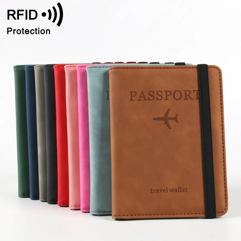 X-World بو الجلود جواز سفر علبة غطاء جواز سفر الرجال تخصيص المصنع حامل جواز سفر حجب RFID