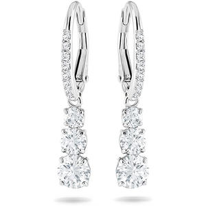 E4004 Orecchini in oro bianco con diamanti, taglio rotondo brillante, colore D naturale, gioielli classici da sposa da donna - Product Image 1