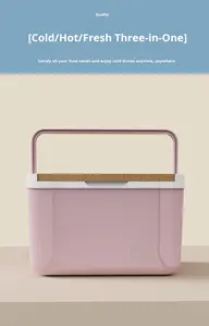 Tutup kotak pendingin kayu padat terisolasi 14L untuk kesejahteraan perusahaan luar ruangan mobil penyimpanan makanan Festival Musim Semi makanan berpendingin - Product Image 6