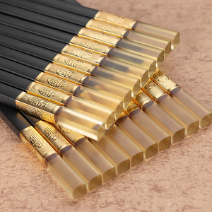 Customized Chopstick Packaging Fiber Glass Alloy Sushi Chop Sticks Palillos Chinos Black Fiberglass Chopsticks with Gift Box
