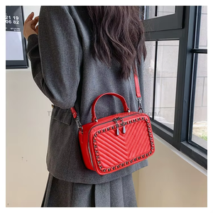 Retro Double Zipper Shoulder Messenger Bag for Women Custom Logo Small <b>Square</b> Handbag Fashionable Lady Style Tanjing - Product Image 3