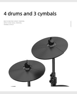 Tambores electrónicos silenciosos de rendimiento profesional, instrumentos de percusión plegables portátiles con cabezales de tambor de cámara de silicona - Product Image 5