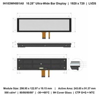 Modul Layar Sentuh LCD Ultra-Wide Bar IPS 10,25 Inci 1920x720 Antarmuka LVDS 500 Nits untuk Panel Layar Kokpit Otomotif