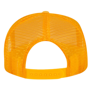 Gorra de malla de verano, gorra de espuma, gorra de camionero de perfil de Corona bajo personalizada de alta calidad, gorra de camionero brillante naranja fluorescente de 5 paneles - Product Image 4