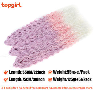 22 "30" trecce sintetiche in fibra resistente al calore a onde profonde Ombre riccioli biondi afran capelli all'uncinetto estensione dei capelli intrecciati con onde d'acqua - Product Image 6