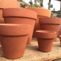 Vente en gros LOGO personnalisé Pots en terre cuite en argile rouge pour plantes Pot de fleur en céramique avec trou de drainage