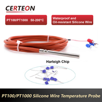 PT100 PT1000 haute précision 3 4 fils câble silicone étanche capteur de température haute