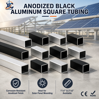 Tube carré en aluminium anodisé noir 5052 6061 1x1 2x2 pouces, résistant à la corrosion, pour montage de panneaux solaires et structure industrielle