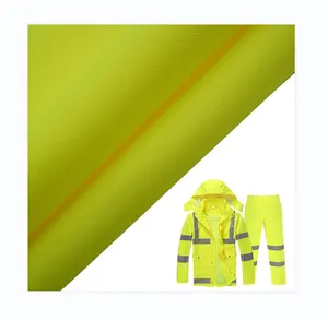 Männer Hi Viz High Visibility Workwear Stoff Hi Vis Reflektierende wasserdichte Hoodie Jacke Mantel Stoff 300D Oxford Stoff