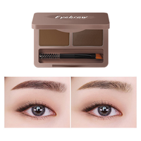 Palette de maquillage pour sourcils en poudre minérale imperméable personnalisée 2 couleurs longue durée avec miroir et pinceau Modèle MB008 pour marque privée