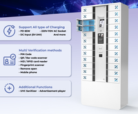 Casier intelligent TEC 24 baies pour la gestion des appareils IoT avec accès RFID/HID, surveillance à distance et charge Type-C PD65W, prise secteur AC