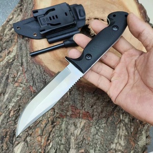 Couteau tactique de survie de haute qualité, personnalisable, lame D2 Drop Point, manche G10, étui en acier inoxydable, couteau de poche OEM - Product Image 2