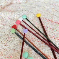 Lotus Fils En Caoutchouc En Forme De Coeur À Tricoter Aiguille Point Protecteurs 2 Pièces Par Paquet Accessoires Outils pour Crochet