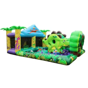 Anak-anak Dinosaurus Green Park Inflatable Jumping Bouncy Castle Digunakan Pesta Jumper untuk Dijual