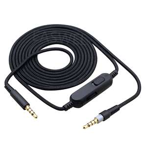 Black Audio Cable 3.5mm Aux Volume Control Inline Mute for <strong>HyperX</strong> <strong>Cloud</strong> <strong>Alpha</strong> - Product Image 2