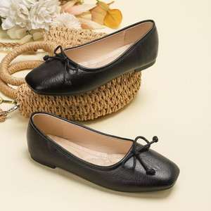 2025 ilkbahar sonbahar yeni stil Slip-On tek katmanlı kadın yay sığ ağız düz fransız peri meme günlük iş ayakkabısı - Product Image 2