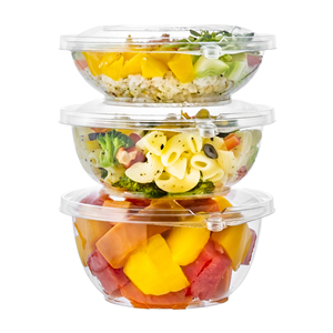 Ensaladera desechable de 16oz con Concha a prueba de manipulaciones de gran calidad, Tira sin rasgaduras, materiales reciclados para uso alimentario - Product Image 1