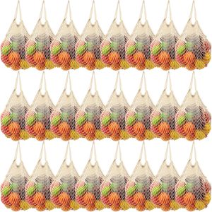 Reusable Eco-Friendly Cotton Mesh Lady Grocery Tote Bags Portable Washable with Handle