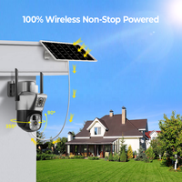 Caméra de sécurité solaire en gros 4MP à double objectif V380 Wifi 4G SIM, faible consommation, batterie, PTZ, détection de mouvement PIR, étanche IP66