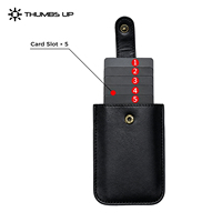 Dompet Pendek Kulit THUMBS-UP dengan Kancing, Tipis, Anti-RFID, dan Tempat Kartu Kulit Tipe Tarik