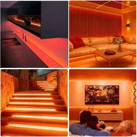 Turuncu Amber LED şerit ışık DC12V DC24V 2835 1800K 1900K 2100K bakır lamba gövdesi ile