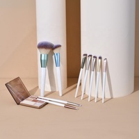 Ensemble de 9 pinceaux de maquillage professionnels pour le visage en nanofibre douce, multicolores, faits à la main, de qualité supérieure, personnalisés en usine