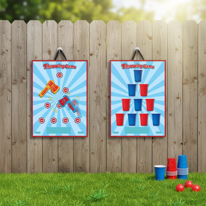 เกมโยน 2 in 1 สำหรับเล่นในสวนหลั<span class=keywords><strong>ง</strong></span>บ้าน ปิ<span class=keywords><strong>ง</strong></span>ปอ<span class=keywords><strong>ง</strong></span> ขวาน กระดานกระดาษ และเกมติดผนั<span class=keywords><strong>ง</strong></span>สำหรับเด็กอายุ 3 ปีขึ้นไป สีฟ้า สำหรับเล่นกลางแจ้ง - Product Image 2