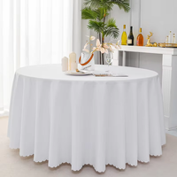 Nappe Ronde Unie 240 cm en Tissu Poly Tissage Uni Finition Mate Élégante pour Hôtels, Buffets, Traiteurs et Événements