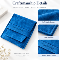 Pochette Cadeau de Luxe Personnalisée en Velours Écologique Recyclable avec Rabat pour Colliers, Bracelets, Bijoux et Bagues en Daim