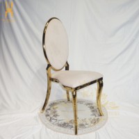 Chaise de mariage royale dorée de style moderne avec structure en acier inoxydable