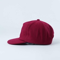 Gorra de Béisbol de Lana Sin Estructura de Alta Calidad con Visera Corta de 6.5 cm, Gorra Snapback Bordada de 5 Paneles Personalizada al por Mayor