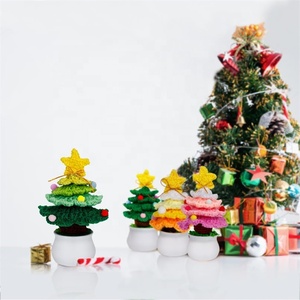 Crochet <strong>Christmas</strong> Tree Handmade Knitted Potted Decor Artificial Tree Home <strong>Office</strong> Modern Style Hanging <strong>Christmas</strong> Tree <strong>Decoration</strong> - Product Image 6