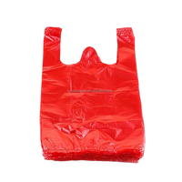 Sacs en plastique rouge personnalisés avec logo pour l'emballage de vente au détail