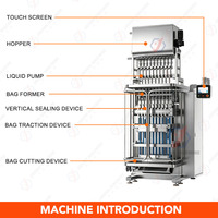 Machine d'emballage verticale multi-voies pour lait concentré, machine automatique de conditionnement en sachet de beurre de cacahuète à scellage arrière