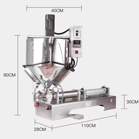 Machine de remplissage de pâtes à piston pneumatique avec trémie de chauffage et de mélange pour miel, crème au chocolat, jus chaud, confiture en pots - Haute précision