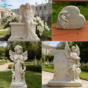 Escultura <span class=keywords><strong>de</strong></span> Ángel <span class=keywords><strong>de</strong></span> Mármol Blanco Hecha a Mano y Personalizable, <span class=keywords><strong>Monumento</strong></span> para Cementerios y Memoriales <span class=keywords><strong>de</strong></span> Villas - Product Image 3