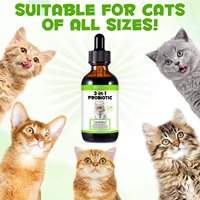 Oimmal Complément Alimentaire pour Animaux de Compagnie en Gros 3 en 1 Gouttes Pré- et Probiotiques Liquides Purs Probiotiques pour Chats avec Enzymes Digestives
