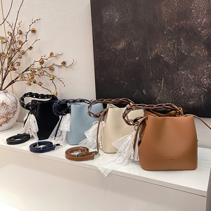 Luxury Designer PU <strong>Leather</strong> <strong>Bucket</strong> <strong>Bag</strong> for Women Soft Durable Lightweight Elegant Small Handbag Flap Closure New Arrival Hot - Product Image 1