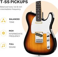 Farlley.Na Guitare Électrique 6 Cordes Érable Peuplier 41 Pouces Sunset Cutaway Avec Housse Sangle Câble