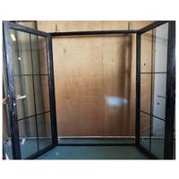 Porte à battant française en verre clair trempé à grilles intégrées de couleur noire en aluminium CE