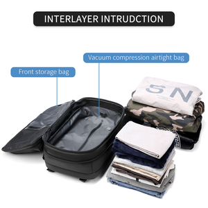 Mochilas de Viagem Empresarial em Material Premium, Impermeáveis e Antifurto, com Compressão a Vácuo, Alça para Bagagem e Separação de Seco e Molhado - Product Image 4