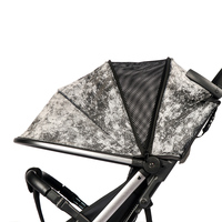 Poussette pliable de luxe pour bébé, cadre haut, 2 en 1