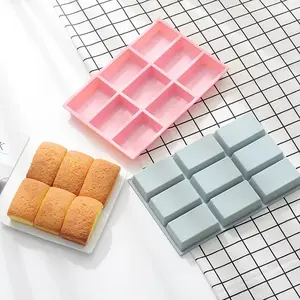 Прямоугольная силиконовая форма для хлеба «сделай сам» с 9 картриджами, форма для пирожных, антипригарные Инструменты для выпечки, форма для тостов желе и конфет