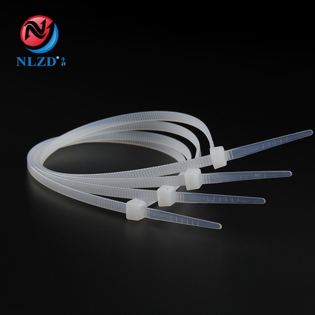 Factory White Self-Locking Plastic PA66 Nylon Zip Cable Tie Wiring Accessories
