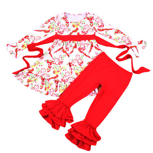 Bebé 2 piezas trajes de ropa de otoño niña de 7 años ropa volantes falda de dos piezas conjunto lindo chica traje - Product Image 1