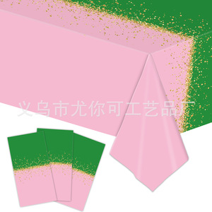 Assiettes en papier vertes avec des paillettes dorées, vaisselle jetable pour fête d'enfants - Product Image 5