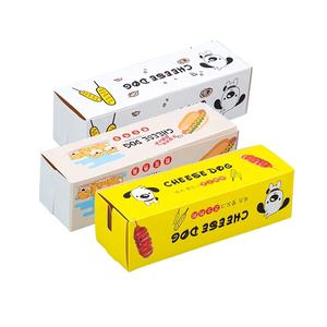 식품 등급 패스트푸드 핫도그 박스 맞춤 인쇄 한국식 핫도그 박스 종이 식품 포장 로고 인쇄 핫도그 종이 박스 - Product Image 4