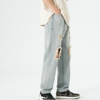 Personnalisé détruit déchiré J1eans Homme 13oz Y2K acide en détresse Scratch hommes pantalons pantalons